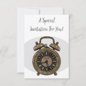 Illustratie van de cartoon van de wekker kaart (Achterkant)