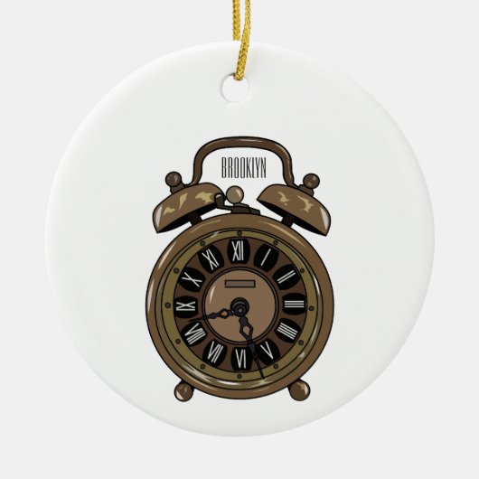 Illustratie van de cartoon van de wekker keramisch ornament (Voorkant)