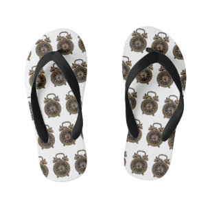 Illustratie van de cartoon van de wekker kinder teenslippers