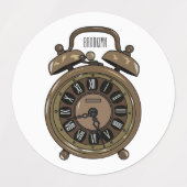 Illustratie van de cartoon van de wekker labels (Design 1)