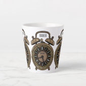 Illustratie van de cartoon van de wekker latte mok (Voorkant)