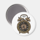 Illustratie van de cartoon van de wekker magneet (Voorkant / Achterkant)