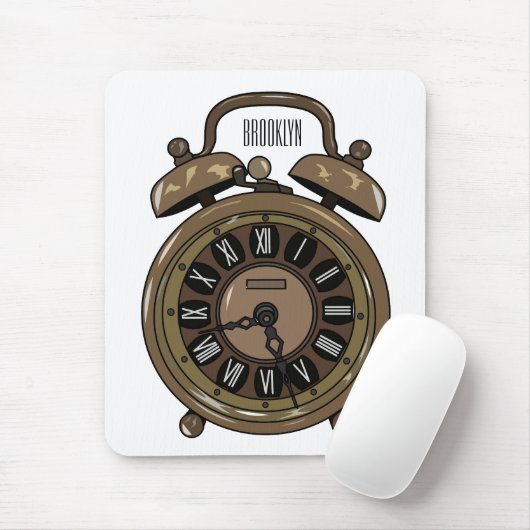 Illustratie van de cartoon van de wekker muismat (Met muis)