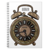 Illustratie van de cartoon van de wekker notitieboek (Voorkant)