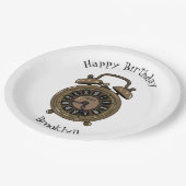 Illustratie van de cartoon van de wekker papieren bordje (Gekanteld)