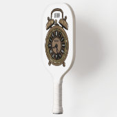 Illustratie van de cartoon van de wekker pickleball paddle (Links)
