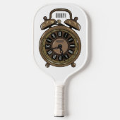 Illustratie van de cartoon van de wekker pickleball paddle (Achterkant)