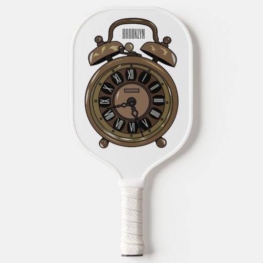 Illustratie van de cartoon van de wekker pickleball paddle (Voorkant)