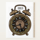 Illustratie van de cartoon van de wekker planner (Achterkant)