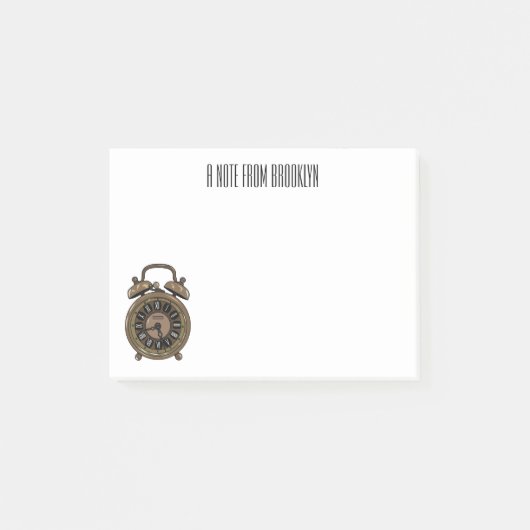 Illustratie van de cartoon van de wekker post-it® notes (Voorkant)