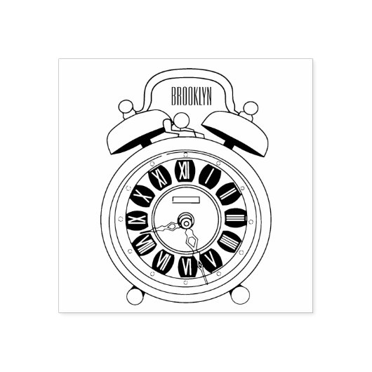 Illustratie van de cartoon van de wekker rubberstempel (Afrduk)