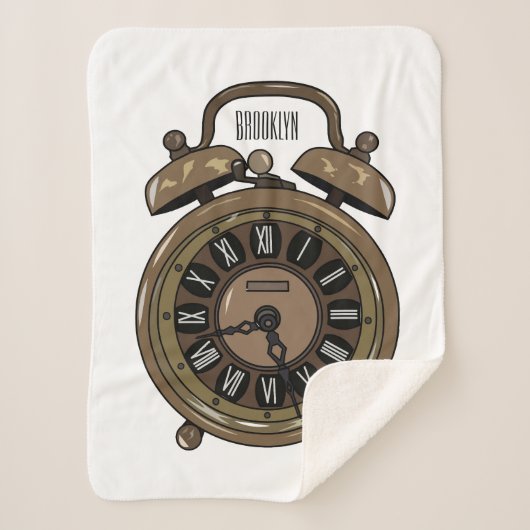 Illustratie van de cartoon van de wekker sherpa deken (Voorkant)