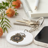 Illustratie van de cartoon van de wekker sleutelhanger (Voorkant Rechts)