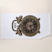 Illustratie van de cartoon van de wekker strandlaken (Voorkant)