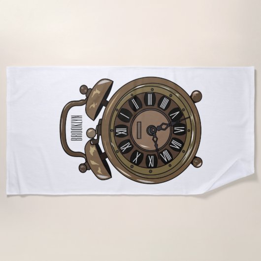 Illustratie van de cartoon van de wekker strandlaken (Voorkant)