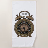 Illustratie van de cartoon van de wekker strandlaken (Voorkant)