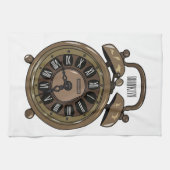 Illustratie van de cartoon van de wekker theedoek (Horizontaal)