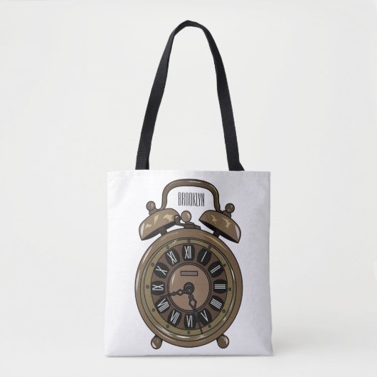 Illustratie van de cartoon van de wekker tote bag (Voorkant)