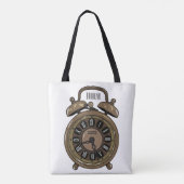 Illustratie van de cartoon van de wekker tote bag (Achterkant)