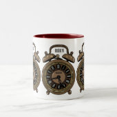 Illustratie van de cartoon van de wekker tweekleurige koffiemok (Center)