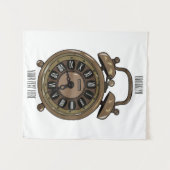 Illustratie van de cartoon van de wekker wandkleed (Voorkant (horizontaal))