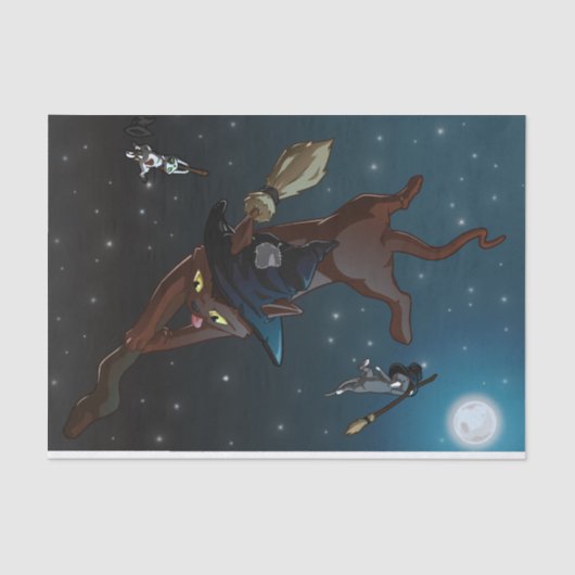 Illustratie van de Cat-leerling van de Cute Witch Tissuepapier (Voorkant)