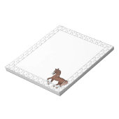 Illustratie van de Chestnut Trotting Horse Cute Ca Notitieblok (Linkerzijde)
