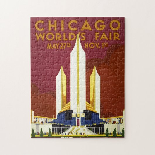 Illustratie van de  Chicago World's Fair 1933 Legpuzzel (Verticaal)