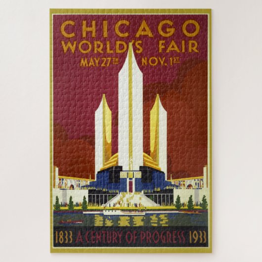 Illustratie van de  Chicago World's Fair 1933 Legpuzzel (Verticaal)