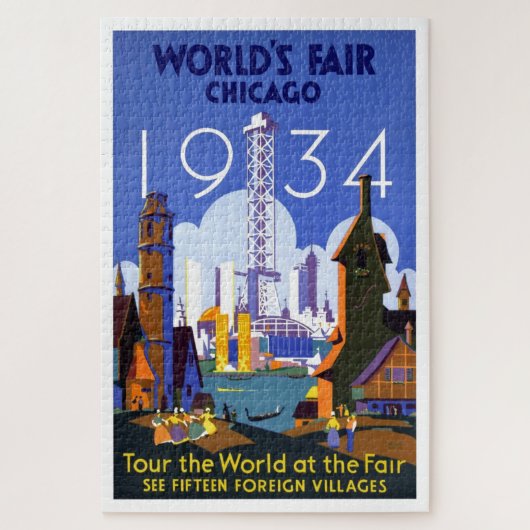 Illustratie van de  Chicago World's Fair 1934 Legpuzzel (Verticaal)