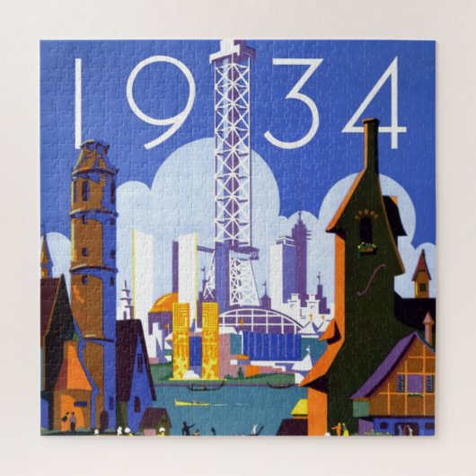 Illustratie van de  Chicago World's Fair 1934 Legpuzzel (Verticaal)