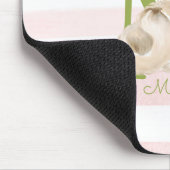 Illustratie van de Cute Cat White Pink Stripes Kin Muismat (Hoek)