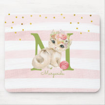 Illustratie van de Cute Cat White Pink Stripes Kin
