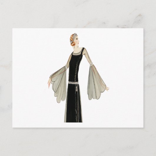 Illustratie van de Dames in de jaren '20 van de Mo Briefkaart (Voorkant)