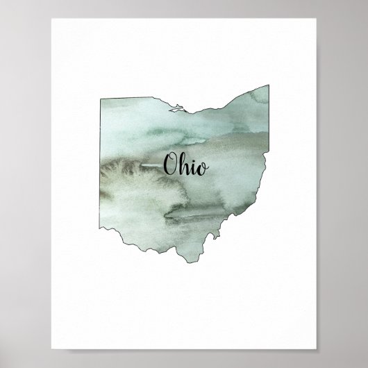 Illustratie van de deelstaat Ohio Poster (Voorkant)