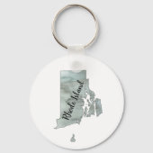 Illustratie van de deelstaat Rhode Island Sleutelhanger (Voorkant)