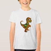 Illustratie van de dinosaurus Tri-Blend shirt (Voorkant)