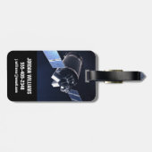 Illustratie van de Dragon XL ruimtesonde. Bagagelabel (Achterkant horizontaal)