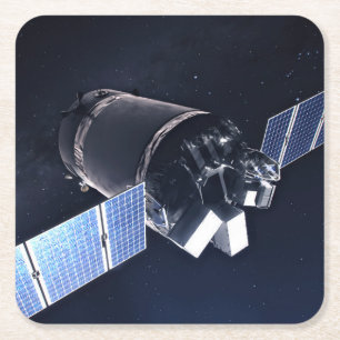 Illustratie van de Dragon XL ruimtesonde. Kartonnen Onderzetters