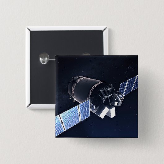 Illustratie van de Dragon XL ruimtesonde. Vierkante Button 5,1 Cm (Voorkant /achterkant)