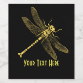 illustratie van de Dragonfly II Gepersonaliseerd Wijn Etiket (Enkel label)