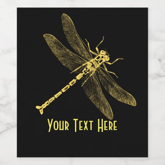  illustratie van de Dragonfly II Gepersonaliseerd Wijn Etiket (Enkel label)