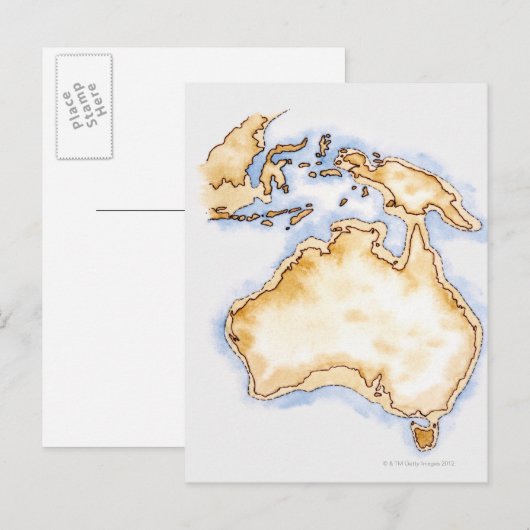 Illustratie van de eenvoudige overzichtskaart van  briefkaart (Voorkant / Achterkant)