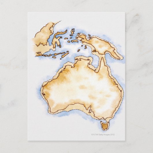 Illustratie van de eenvoudige overzichtskaart van  briefkaart (Voorkant)