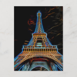 Illustratie van de Eiffeltoren - Parijs, Frankrijk Briefkaart