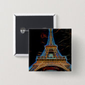 Illustratie van de Eiffeltoren - Parijs, Frankrijk Vierkante Button 5,1 Cm (Voorkant /achterkant)