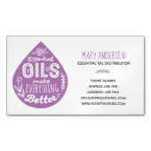 Illustratie van de elementaire olie van de lavende magnetisch visitekaartje (Voorkant)