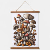 Illustratie van de Enchanted Forest Mushroom Clust Hangend Wandkleed (Voorkant)