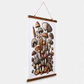 Illustratie van de Enchanted Forest Mushroom Clust Hangend Wandkleed (Gebogen)