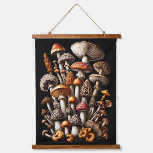 Illustratie van de Enchanted Forest Mushroom Clust Hangend Wandkleed